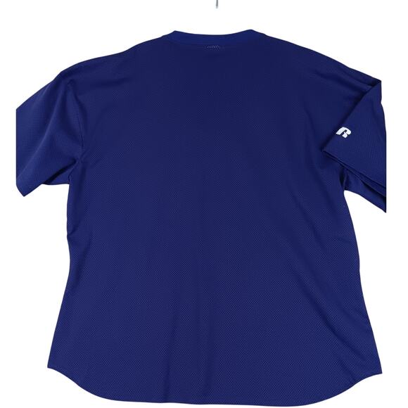 Russell Athletic Henley Jersey Shirt 3XL Purple Blank Nylon Sports Logo - Picture 2 of 12